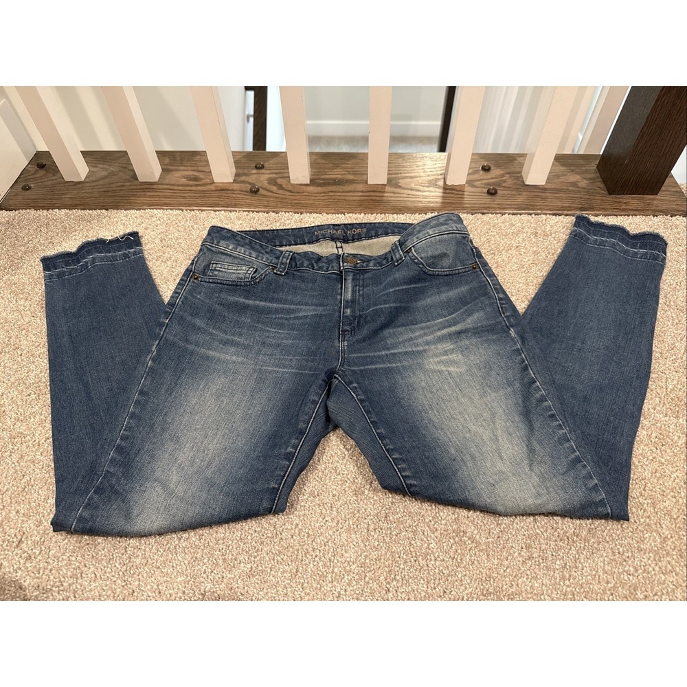 Michael Kors Skinny Jeans Womens Size 4 Medium Wash‎ Low Rise Denim Blue